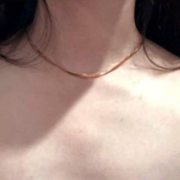 Rose Gold Adjustable Choker Snake chain necklace - Picture 4 of 6